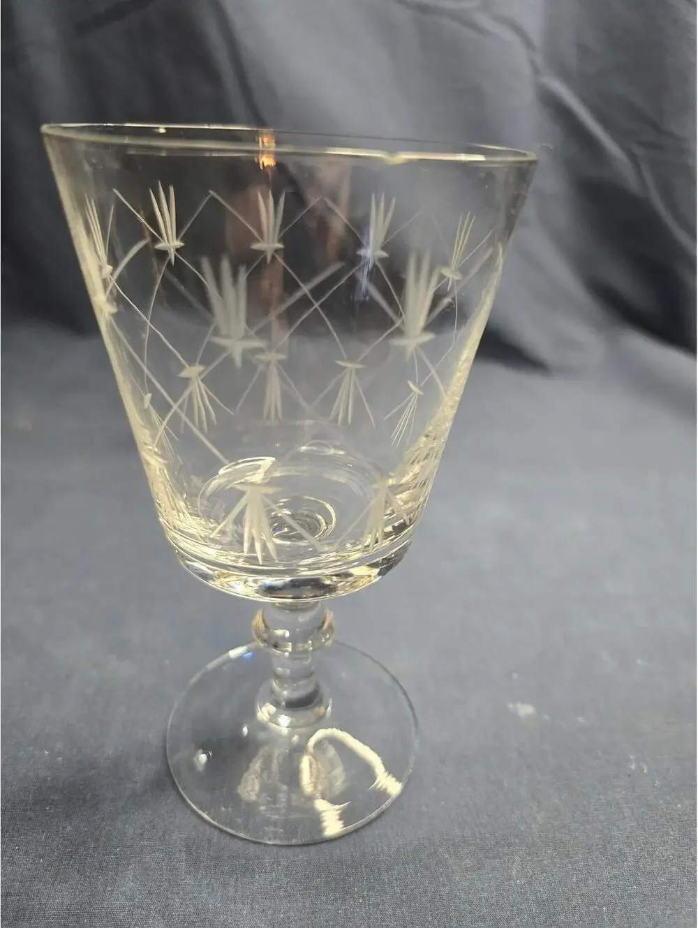 Vintage Chelsea by Ebeling & Reuss Etched Glass Water Goblets Set of 5